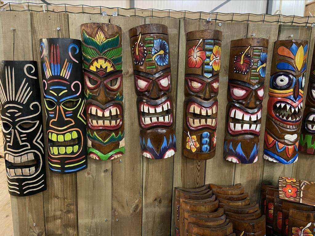 Tiki Masker 50 cm van hout, Ophalen of Verzenden