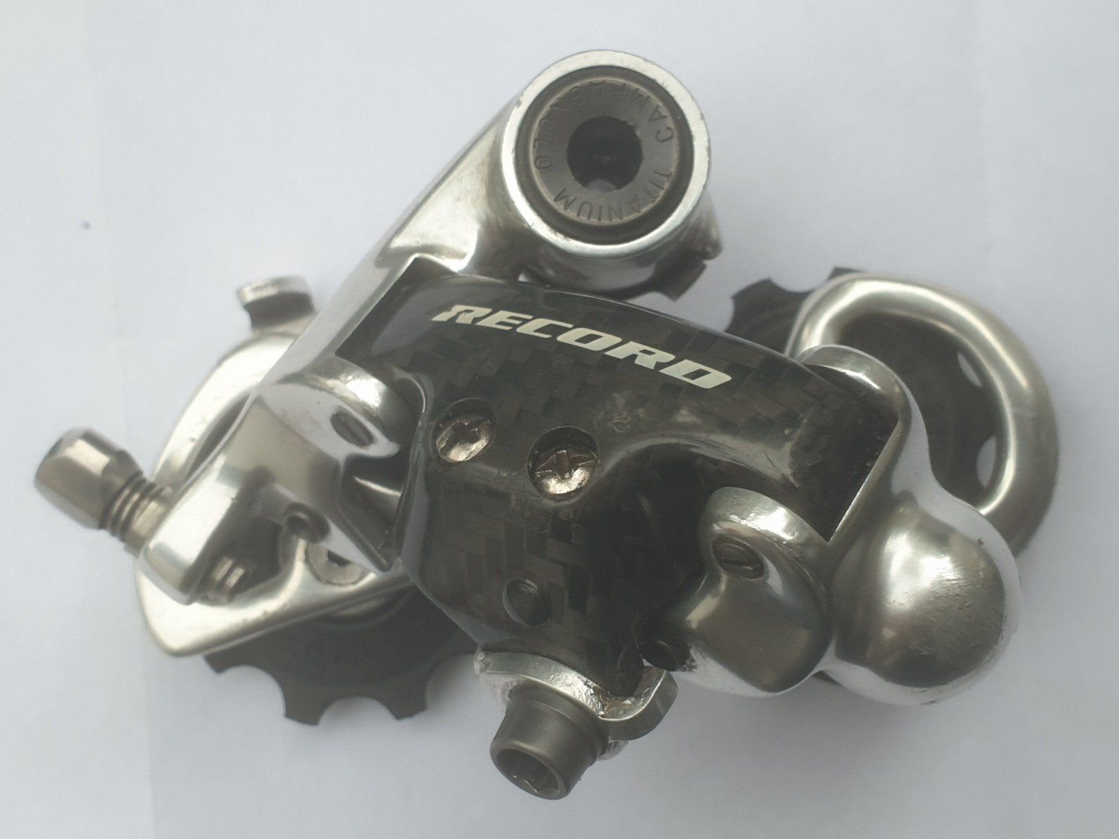 TOP toestand Campagnolo RECORD TITANIUM derailleur 10v 188g, Gebruikt, Titanium, Campagnolo, Ophalen of Verzenden