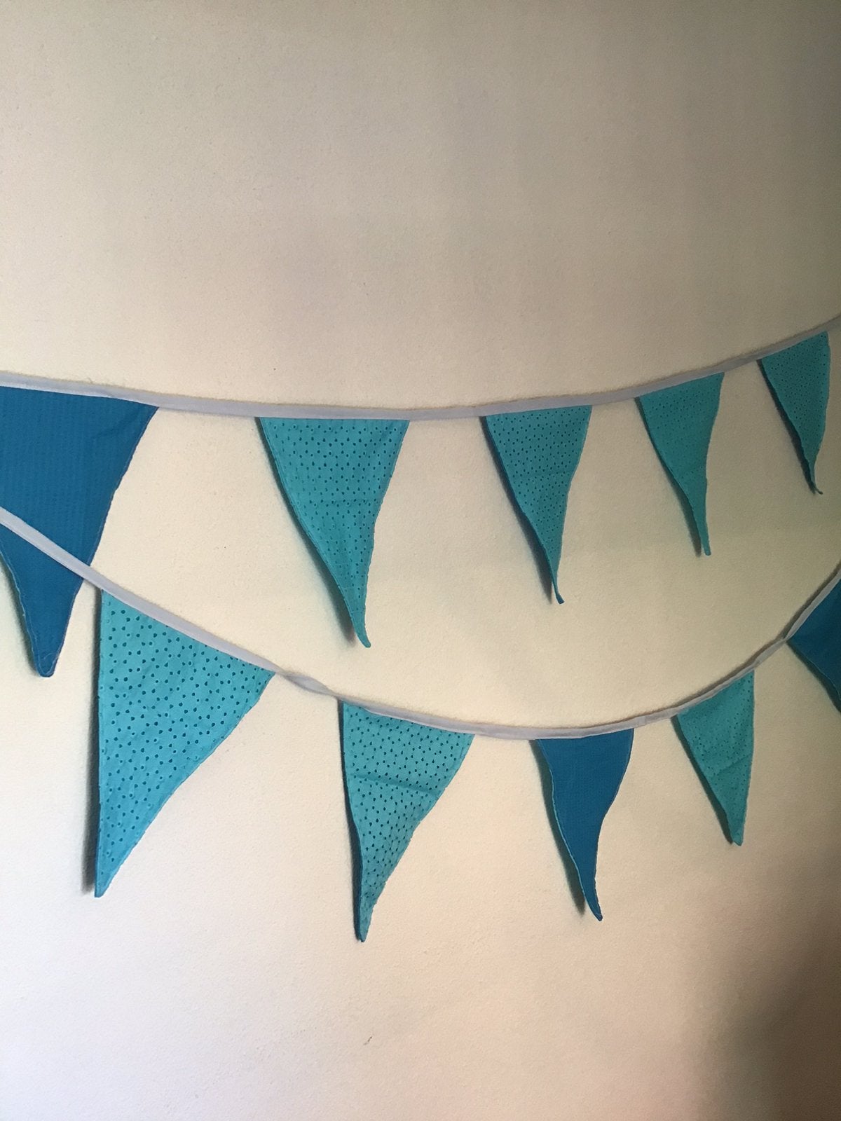 Vlaggetjes lijn van stof, blauw, ca. 4 meter, nieuw, Ophalen of Verzenden, Nieuw