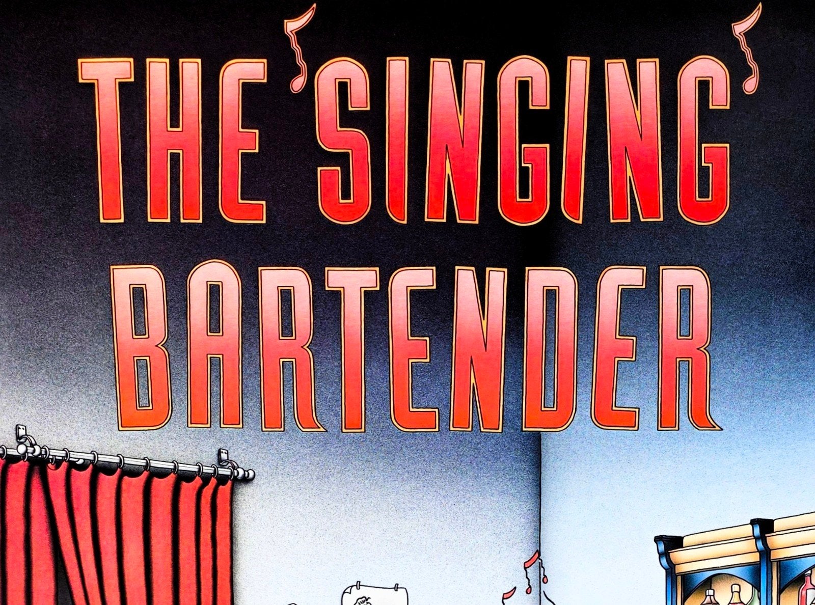 Jack Keuss & Marjolein Meijs "The Singing Bartender", Antiek en Kunst, Personages en Fantasiefiguren, Zeefdruk, Gesigneerd, Ophalen of Verzenden