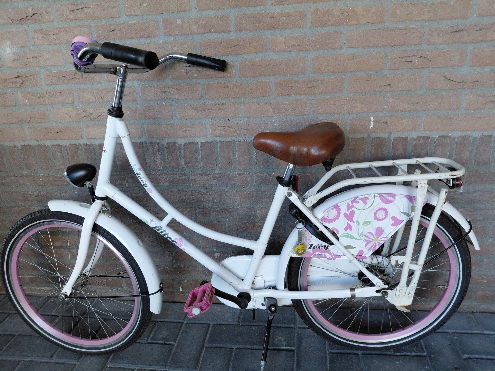 Altec Zoëy Meisjesfiets 22 inch - Wit/Roze, Ophalen, Terugtraprem, 20 inch of meer, Gebruikt