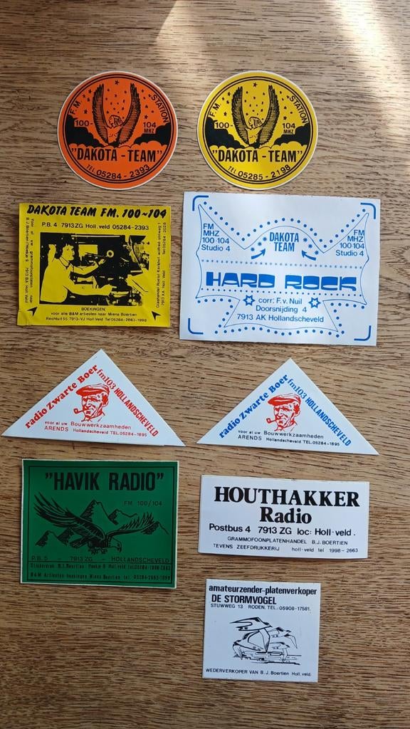 Stickers piratenzender radio luisteramateur HOLLANDSCHE VELD, Ophalen of Verzenden, Zo goed als nieuw