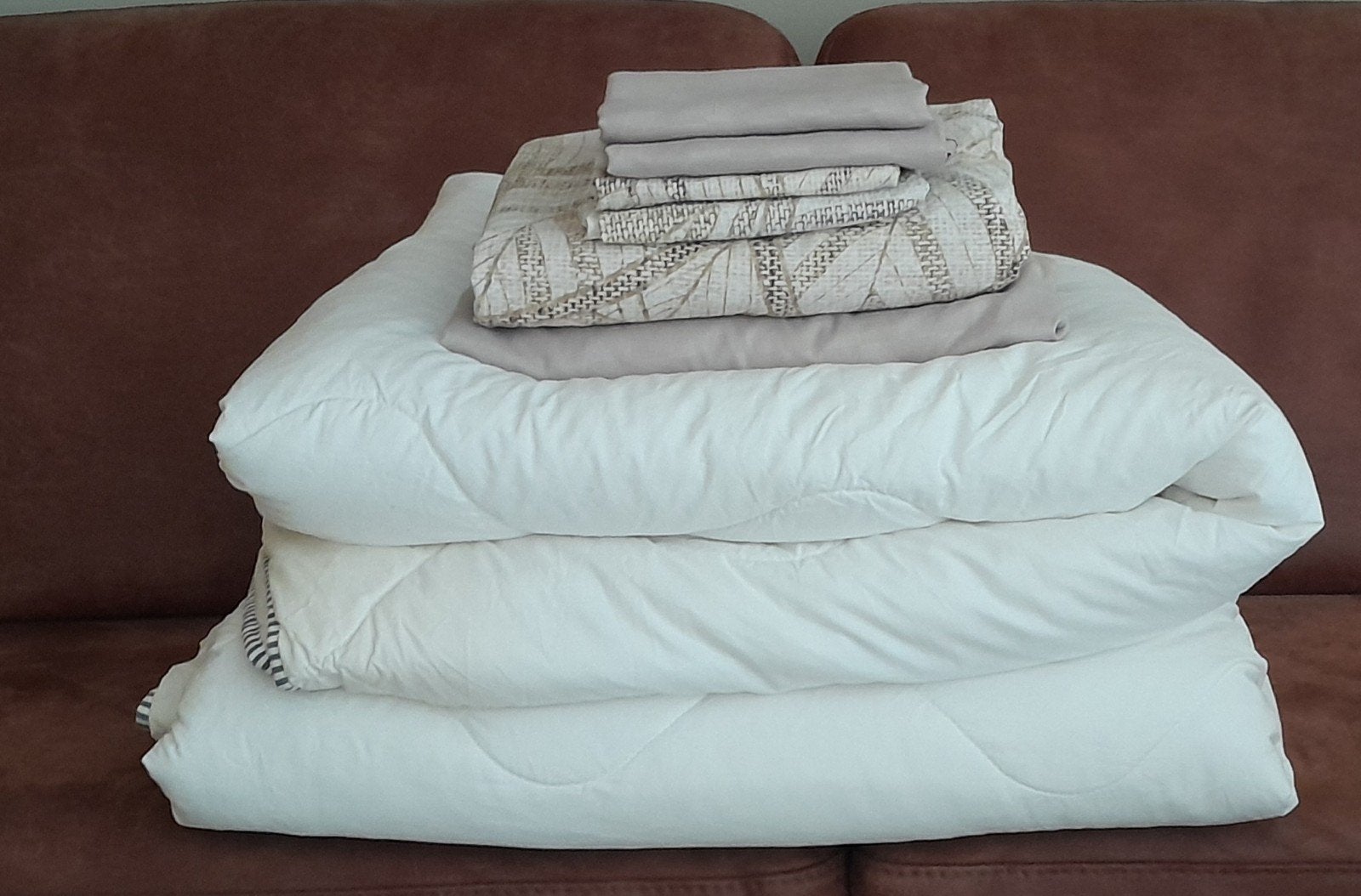 4-seizoenen dekbed voor lits jumeaux, Anti-allergisch, Gebruikt, Wit, Tweepersoons