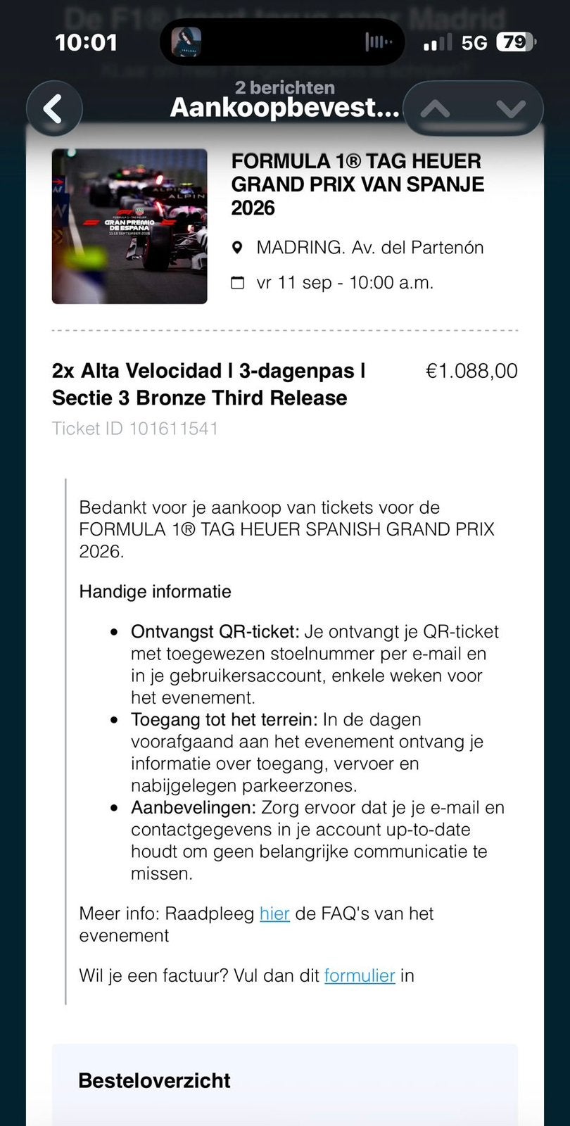 2 x toegangskaarten Formula 1 GP Spanje. 3-dagenpas!, Tickets en Kaartjes, Twee personen