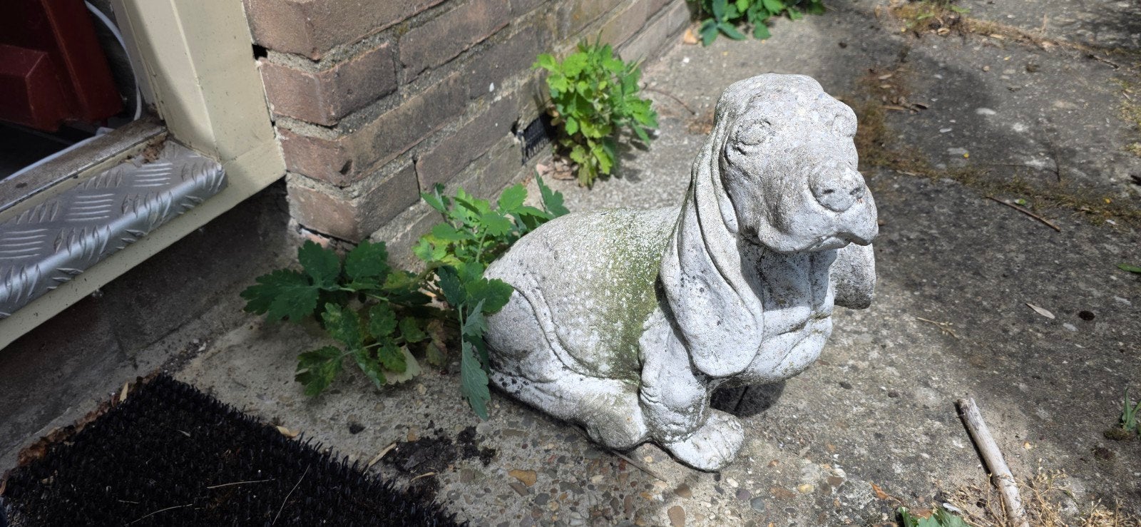 Stenen honden Beeld - Tuindecoratie, Tuin en Terras, Ophalen, Gebruikt, Steen, Dierenbeeld