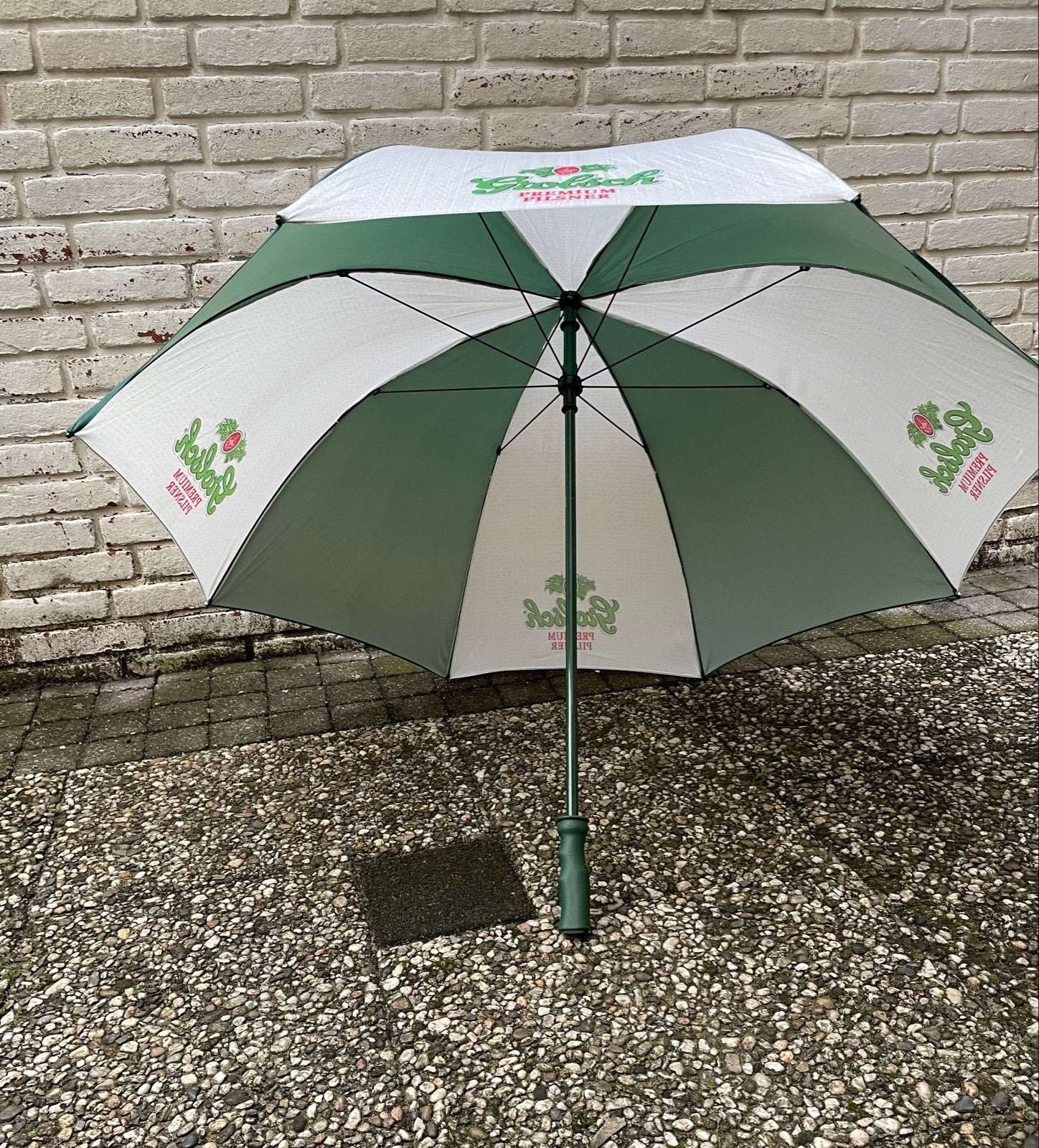 Grote Grolsch-paraplu - Nooit gebruikt, Sieraden, Tassen en Uiterlijk, Ophalen of Verzenden, Nieuw, Groen