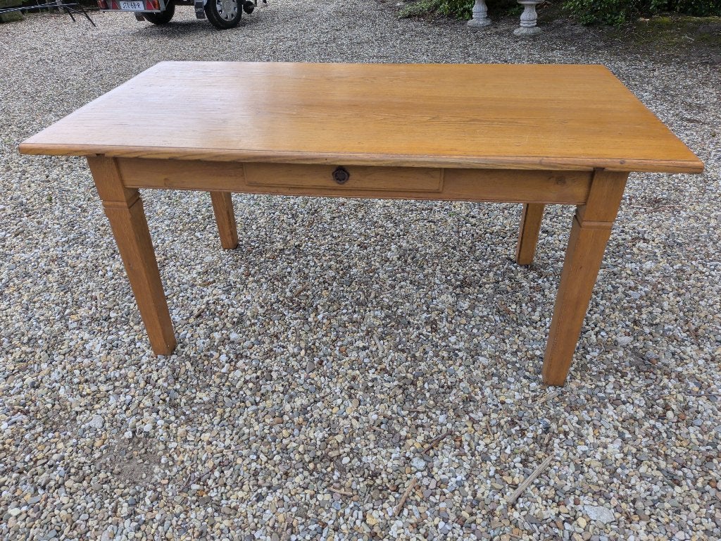 Licht eiken eettafel, Ophalen, Gebruikt, Eikenhout, 50 tot 100 cm