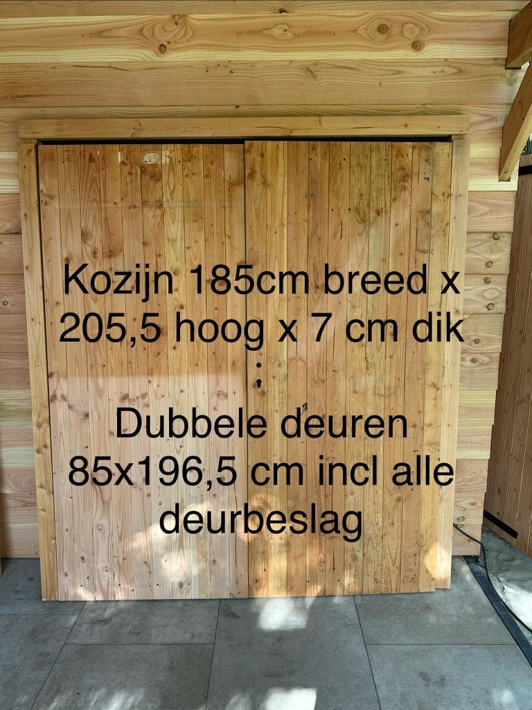 Dubbele dichte Douglas deur (nieuw), Ophalen, 120 cm of meer, Nieuw, Buitendeur
