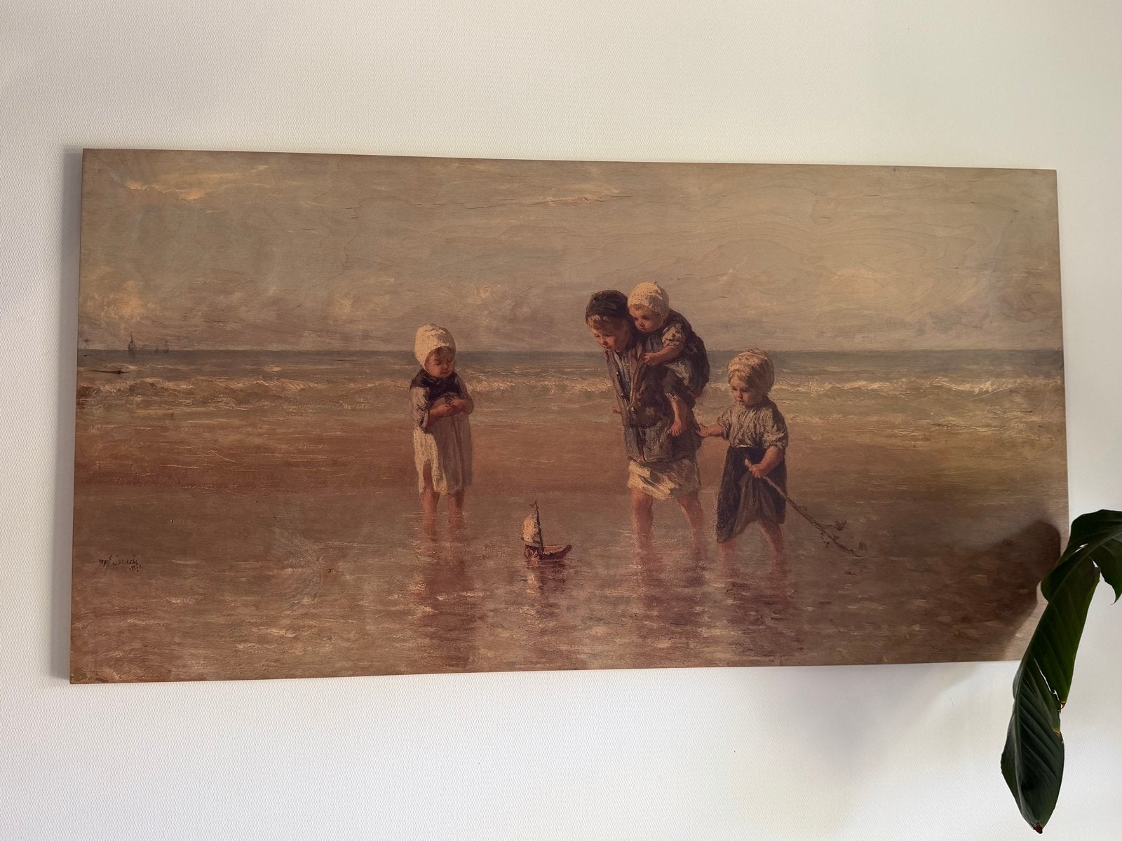 Kinderen der zee - Josef Israëls uit 1872, Antiek en Kunst, Kunst | Schilderijen | Klassiek, Ophalen, Doek, Portret of Personen