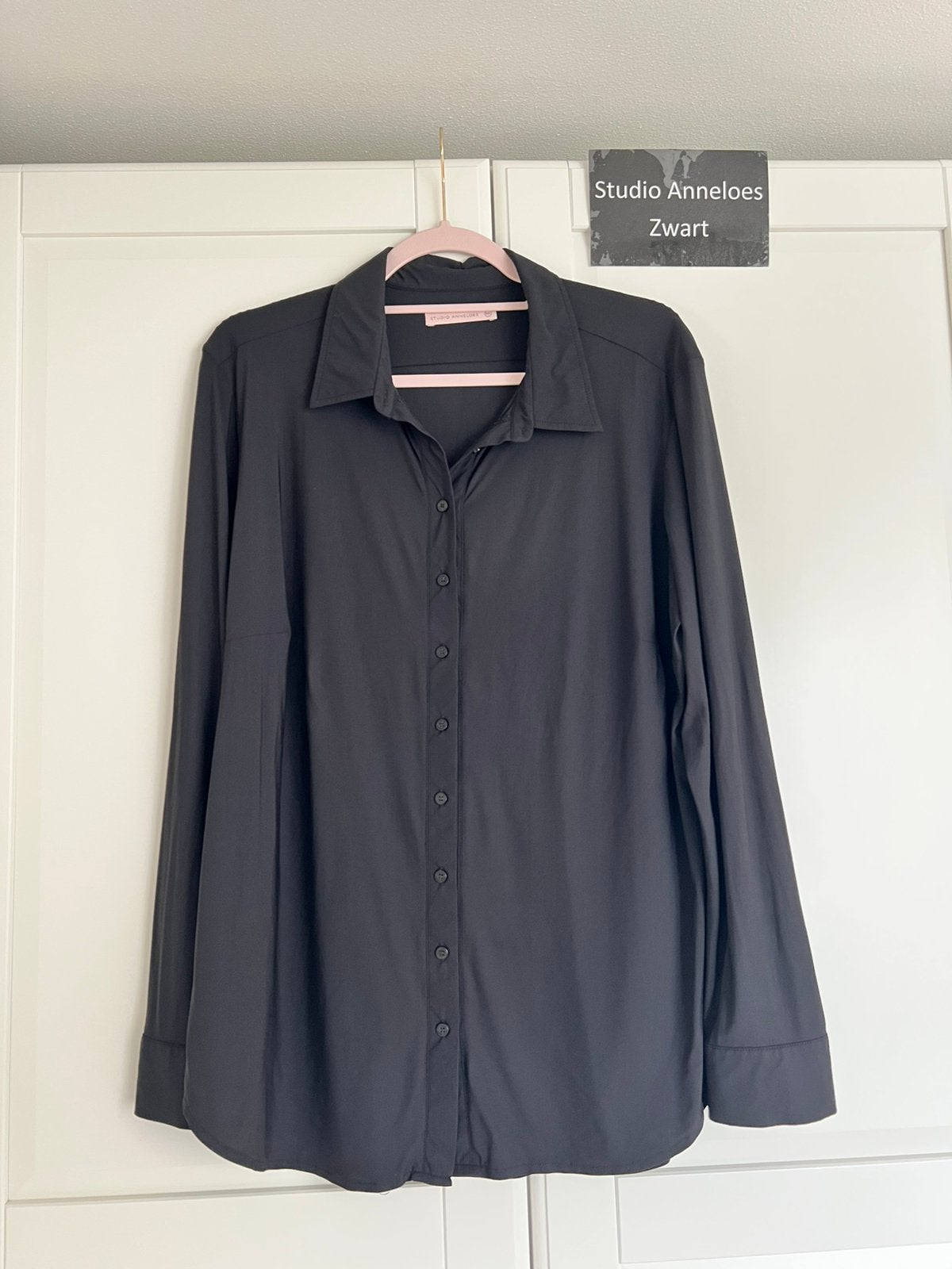 Studio anneloes poppy blouse XXL zwart travelstof, Zwart, Maat 46/48 (XL) of groter, Ophalen of Verzenden, Zo goed als nieuw