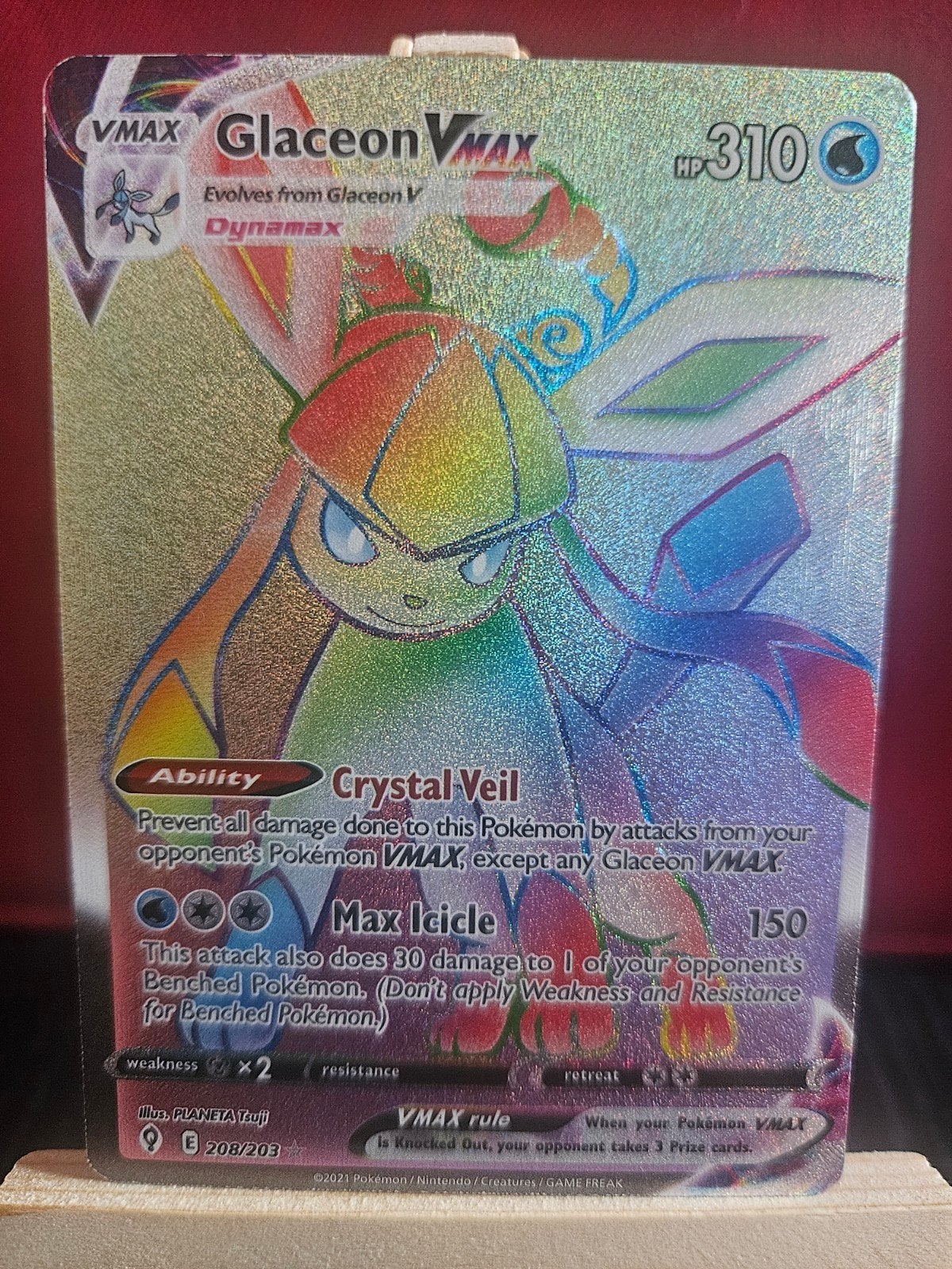 Glaceon VMAX #208, Ophalen of Verzenden, Gebruikt, Losse kaart, Foil
