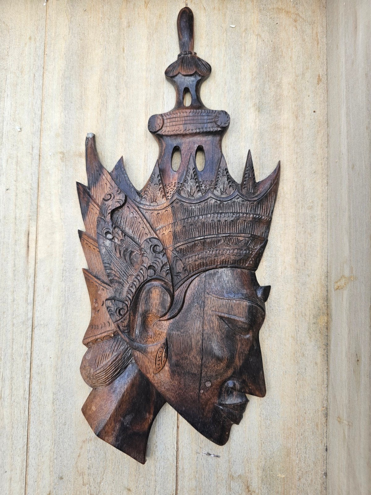 Balinees houtsnijwerk wanddecoratie - Pracht exemplaar, Overige onderwerpen, Houtsnijwerk, Handgemaakt, Hout