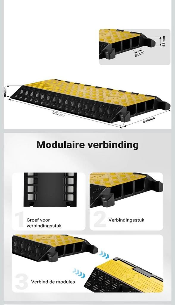 Wiltec Kabelbrug 3-kanaals 95x49x8cm - 30T draagvermogen, Ophalen of Verzenden