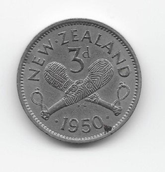 Nieuw-Zeeland 3 pence 1950 KM# 7, Postzegels en Munten, Munten | Oceanië, Verzenden, Losse munt