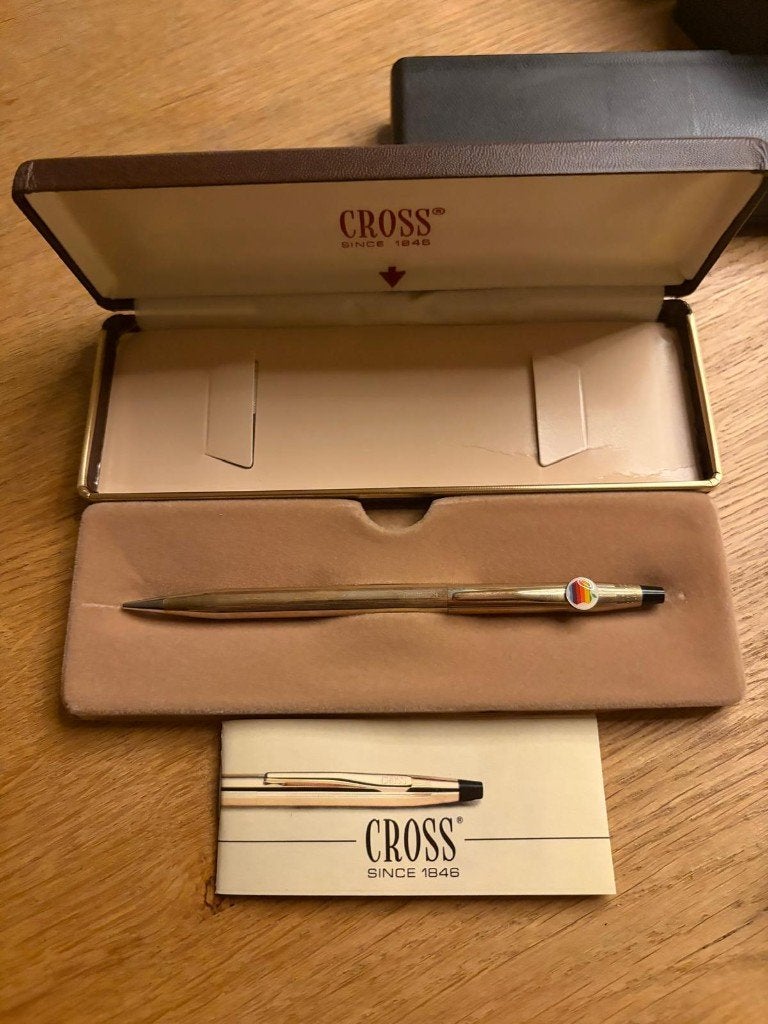 Vintage Apple Cross vulpotlood – 10KT Rolled Gold – Werkend, Vulpotlood, Cross, Nieuw, Met doosje