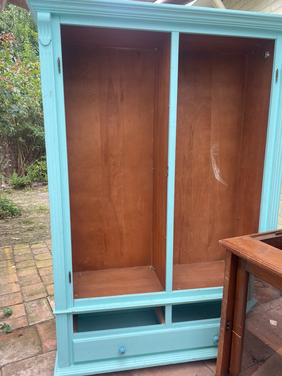 Kledingkast grenen turquoise gratis, Ophalen of Verzenden, Zo goed als nieuw