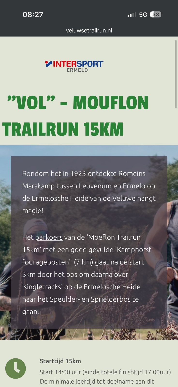 Ermelo 15 km trailrun 5 september, Tickets en Kaartjes, Eén persoon, Overige soorten