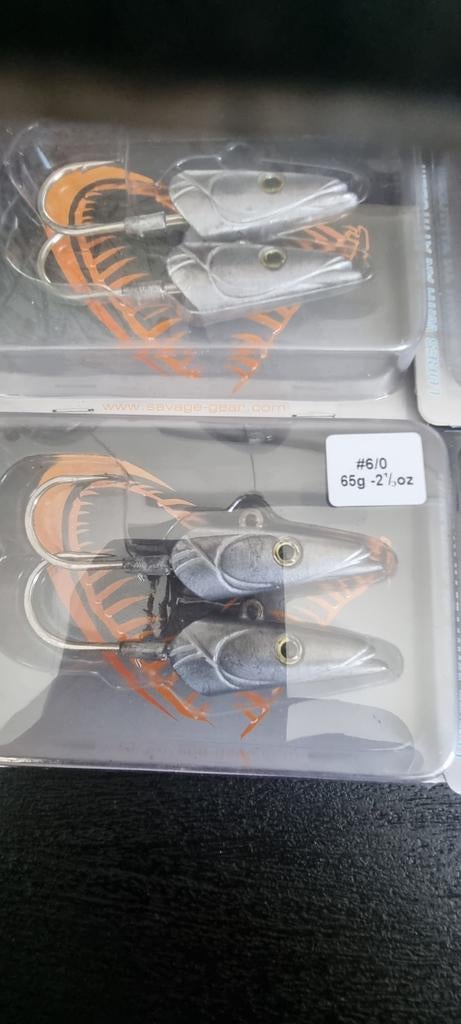 Savage Gear Sandeel Jig Head 6/0 65g - 2 stuks, Savage Gear, Nieuw, Ophalen of Verzenden, Niet gespecificeerd op verpakking