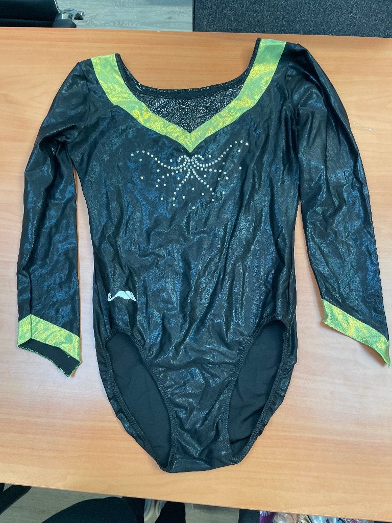 Turnpakje lange mouw maat 44 zwart met fluor geel, Zwart, Maat 36 t/m 42, Ophalen of Verzenden, Zo goed als nieuw