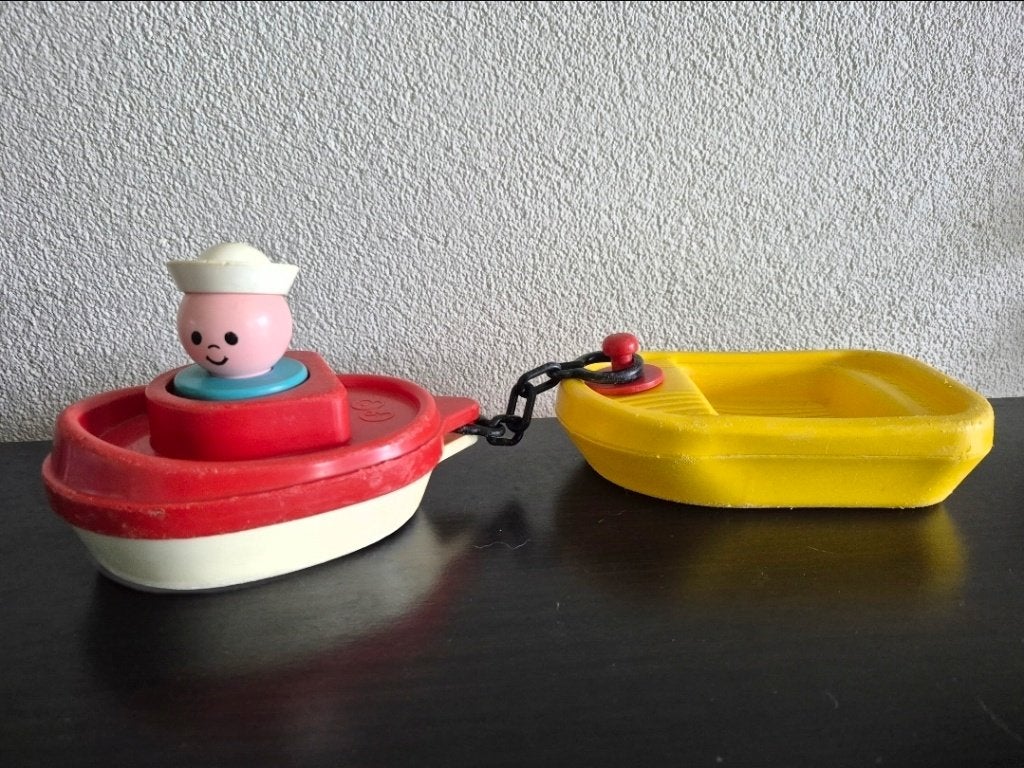 Vintage Fisher Price sleepbootje, Ophalen of Verzenden, Gebruikt, Speelset