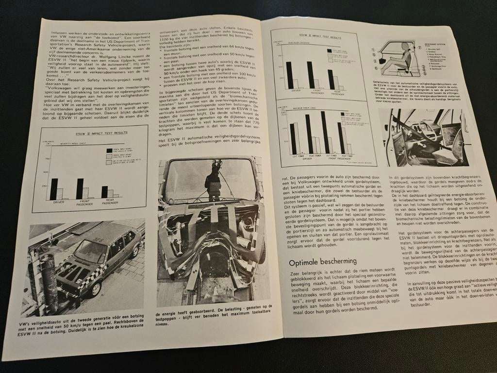 Brochure Volkswagen Golf ESVW-II, Ophalen of Verzenden, Zo goed als nieuw, Volkswagen