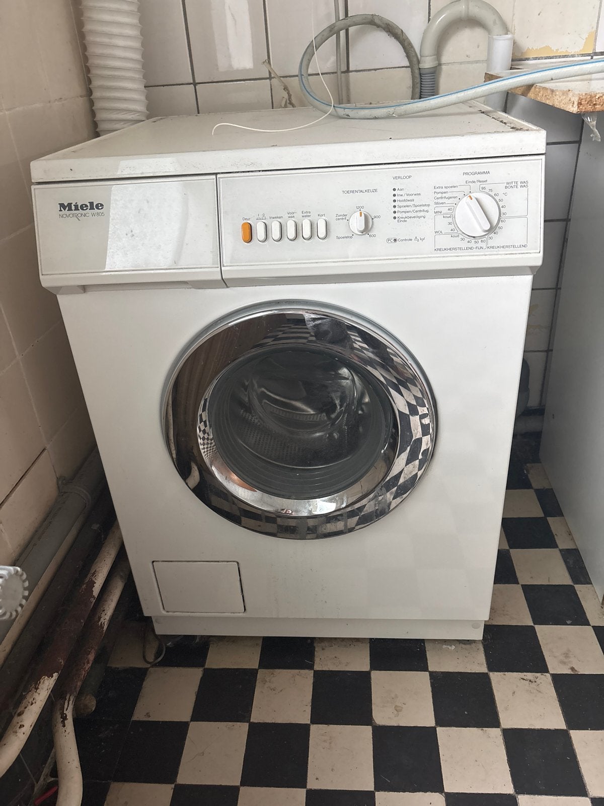 Miele Novotronic W 805 Wasmachine - Gebruikt, Witgoed en Apparatuur, Ophalen, Gebruikt, Voorlader, Wolwasprogramma