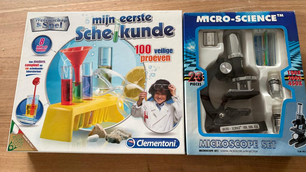 Microscoop set & Mijn Eerste Scheikunde proefjes, Ophalen of Verzenden, Zo goed als nieuw, Ontdekken