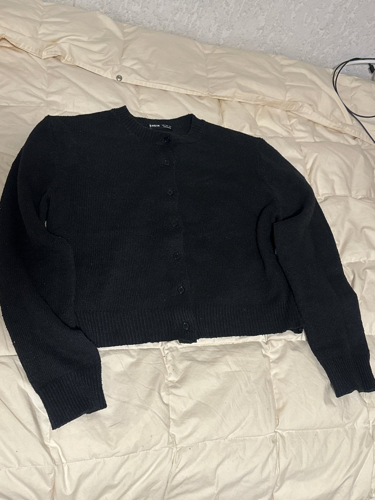 Zwart gebreid vestje van Shein, maat S, Ophalen of Verzenden, Zo goed als nieuw, Maat 36 (S), Zwart