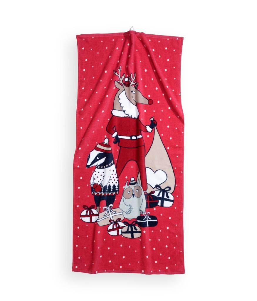 Rood H&M Kerst douchelaken baddoek handdoek stranddoek, Ophalen of Verzenden, Nieuw, Rood, Handdoek