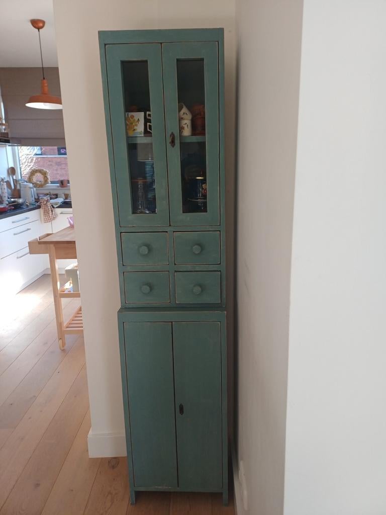 Brocante kast - Franse kast - apotheekkast, Ophalen, Minder dan 50 cm, Zo goed als nieuw, 150 tot 200 cm