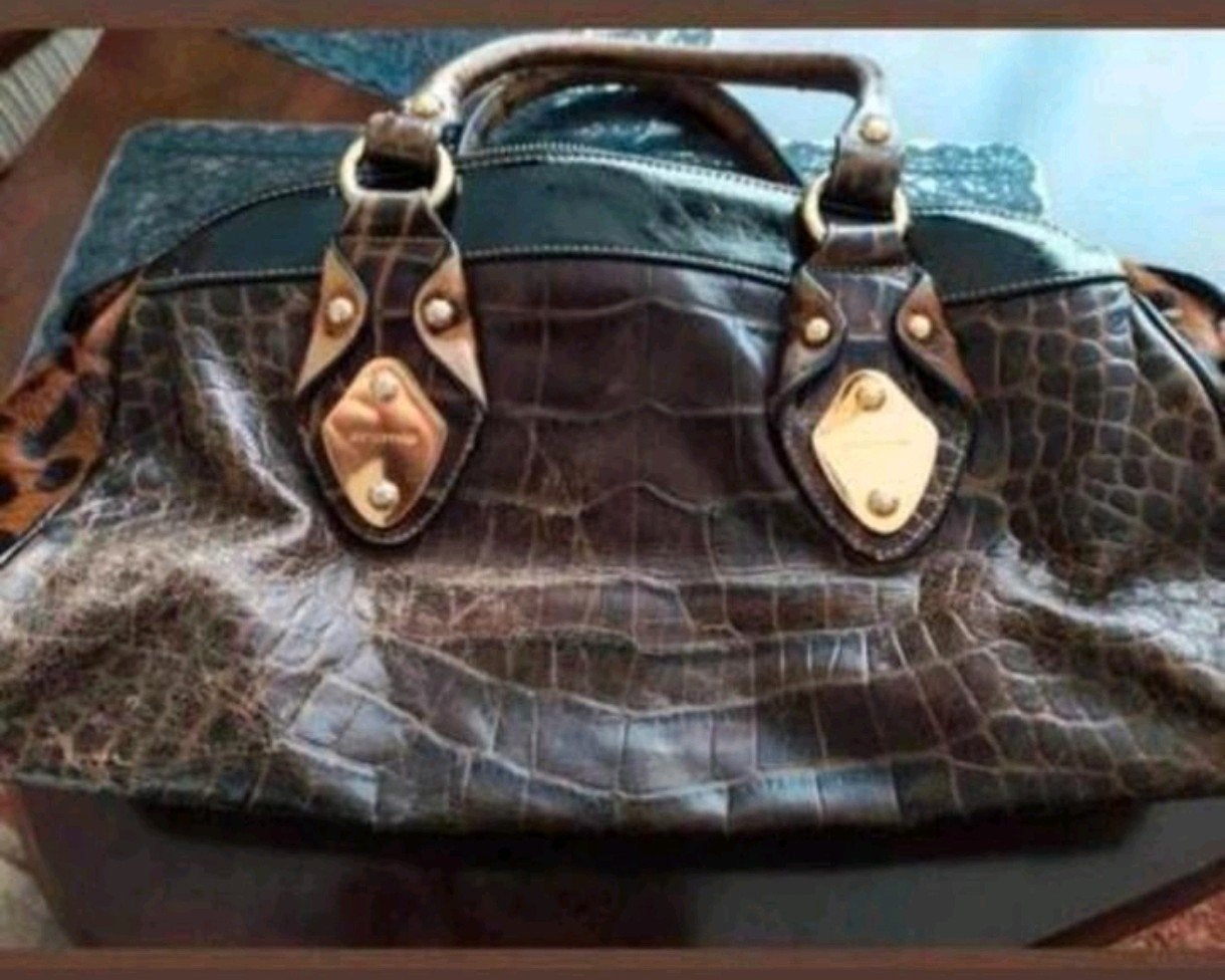 Vintage dames tas van Cromia Echt leer en huid, Ophalen of Verzenden, Bruin, Handtas