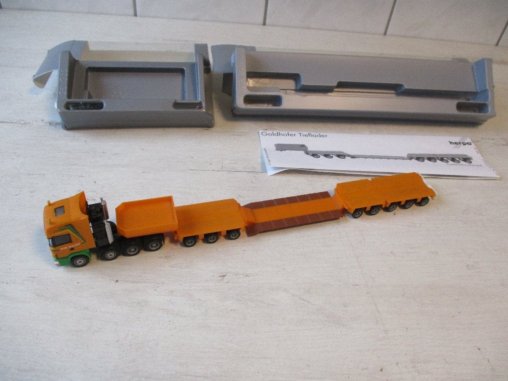 Herpa Van de Vlist Scania met Goldhofer Dieplader, Ophalen of Verzenden, Nieuw, Bus of Vrachtwagen, Herpa