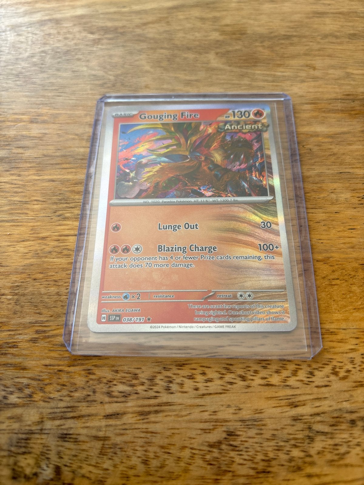 Gouging Fire Pokémon Kaart - Ancient - Nieuwstaat, Ophalen of Verzenden, Zo goed als nieuw, Losse kaart