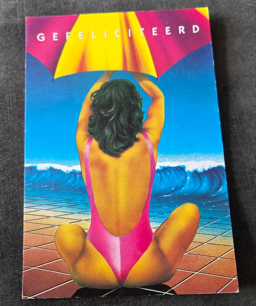 Sexy vrouw in badpak onder parasol, Verzenden, Ongelopen, Overige thema's