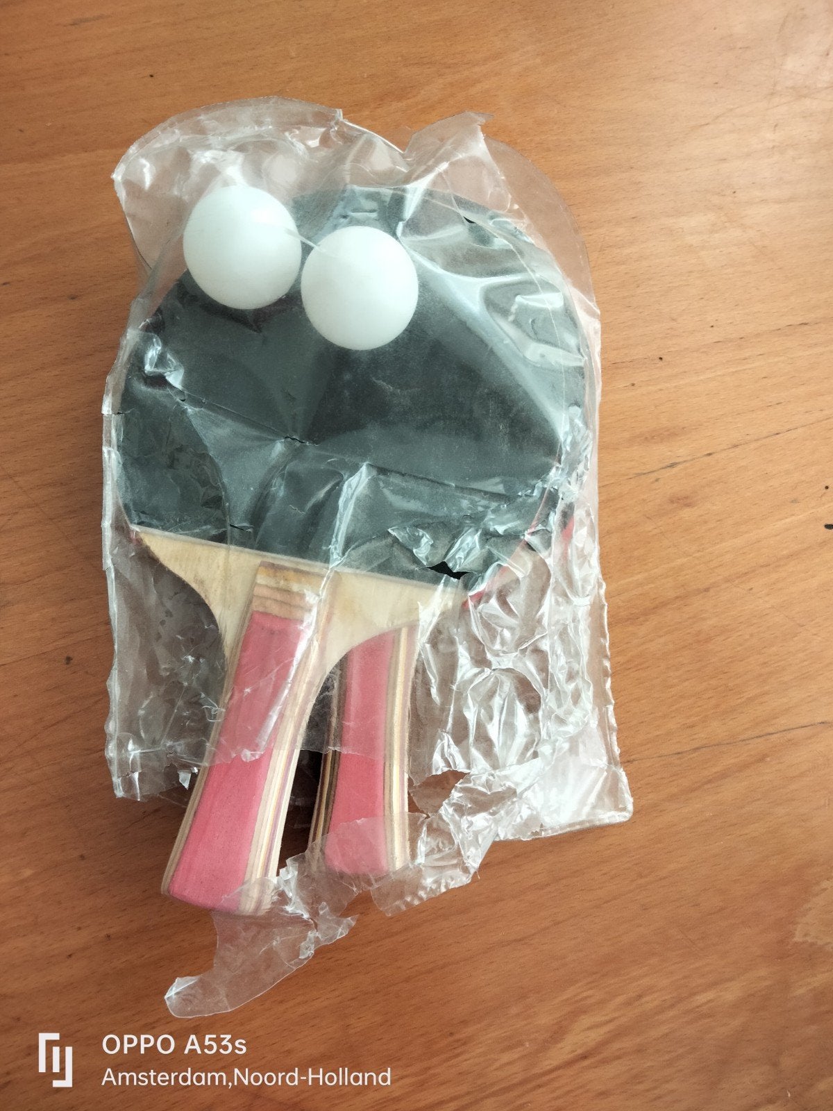 Tafeltennisbatjes met balletjes, Ophalen of Verzenden, Gebruikt, Net, Batje(s) of Balletje(s)