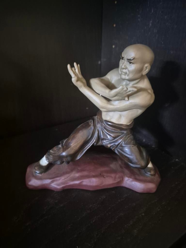 Vintage Shaolin Monnik Beeldje - Kung Fu Decoratie, Ophalen of Verzenden, Dier