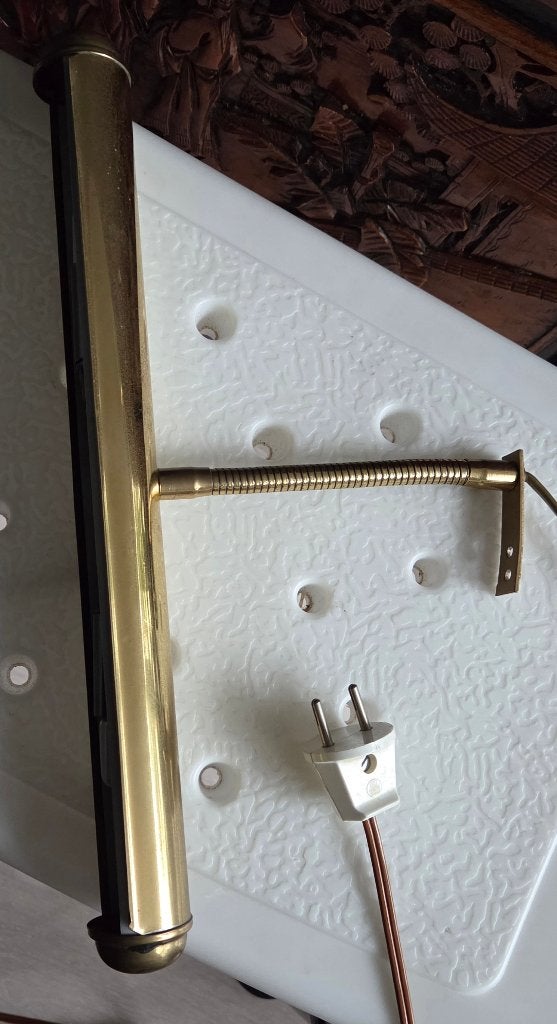 Messink/brass wand / lees hanglamp, L 36 cm, br 4,5 cm., Huis en Inrichting, Ophalen of Verzenden, Gebruikt, Metaal, Goud