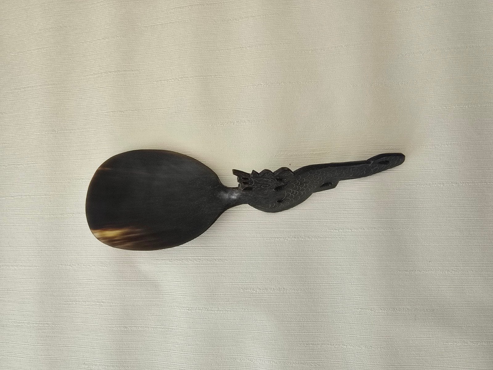 Decoratieve lepel met drakenmotief, hoorn, Ophalen of Verzenden