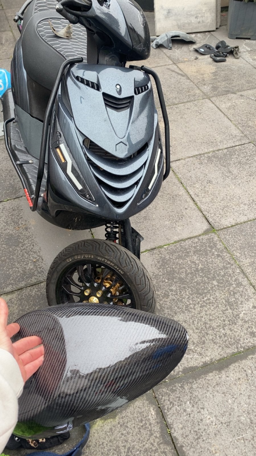 Orgi Zip SP vork met carbon kapjes, Ophalen of Verzenden, Gebruikt, Overige typen, Piaggio