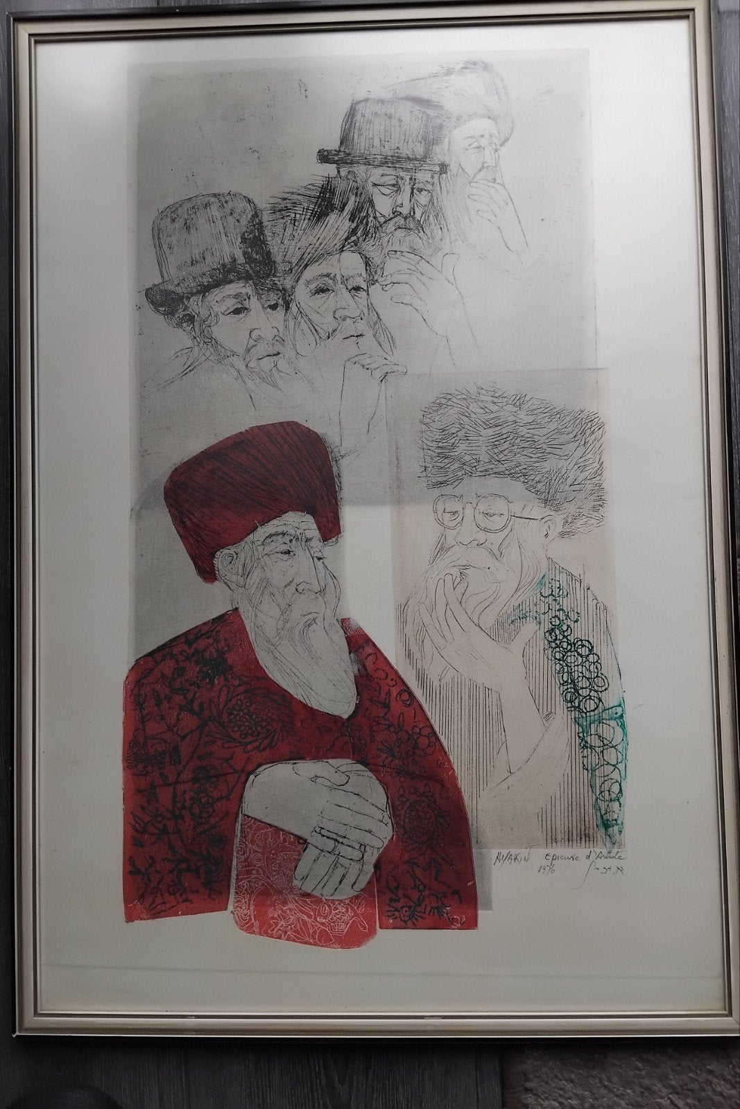 Gesigneerde Ets 'Epreuve d'Artiste' van Ayakin, 1976, Gesigneerd, Portret, Ophalen of Verzenden, 1950 - 1999