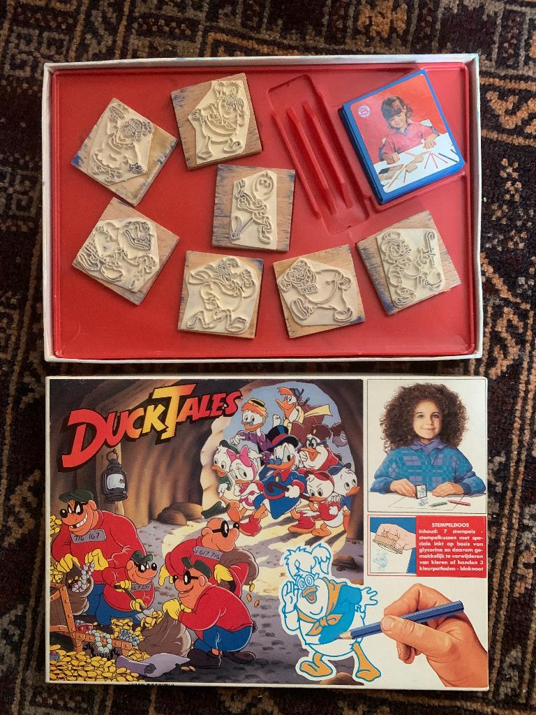 Walt Disney Donald Duck DuckTales Stempeldoos 1987, Ophalen of Verzenden, Donald Duck, Gebruikt, Beeldje of Figuurtje