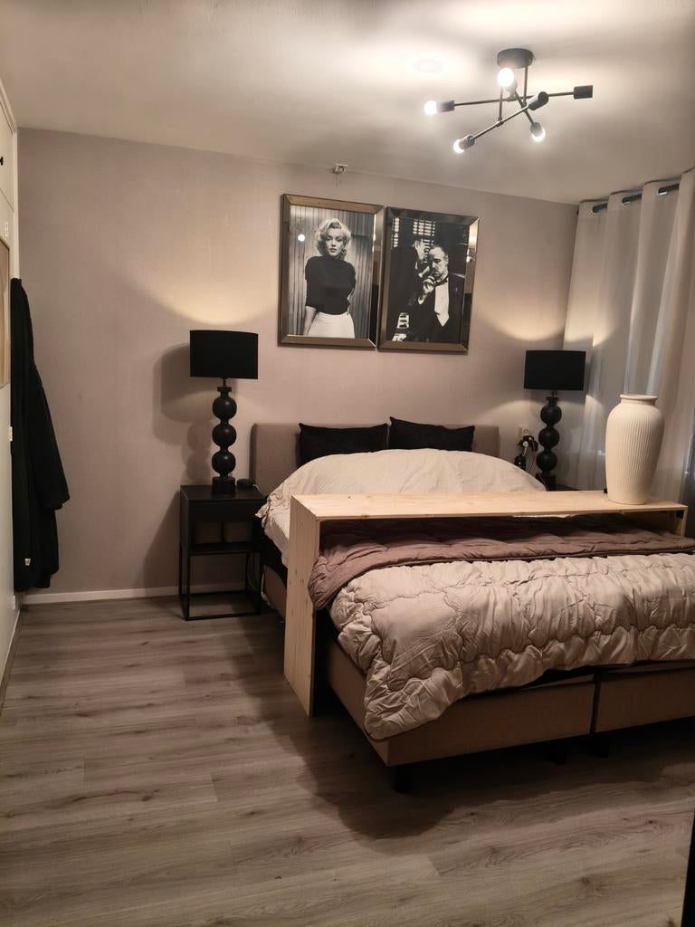 Spiegellijst sepia 60x80 met Marilyn Monroe en The Godfather, Ophalen, Gebruikt, 50 tot 75 cm, 75 cm of meer