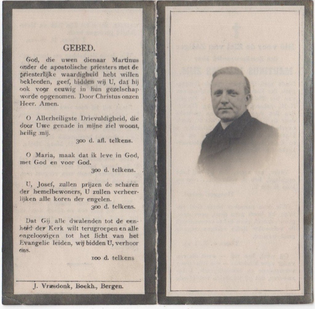 Rector Martinus J. Zijm 1877 Texel + 1924 Haarlem, 46 jaar, Verzenden
