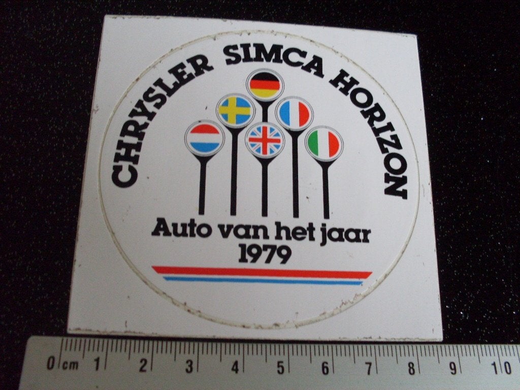 sticker chrysler simca horizon auto van het jaar 1977 logo, Verzenden, Zo goed als nieuw, Auto of Motor