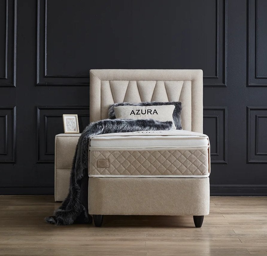 Azura 1-persoons opbergbed - Beige, Niet ingevuld, Niet ingevuld, Niet ingevuld