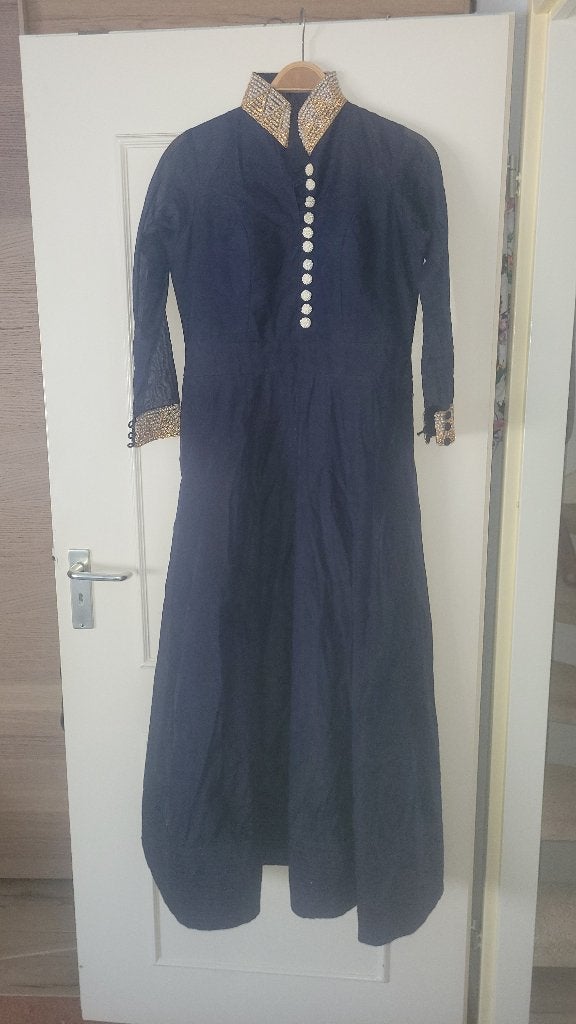 Arabische/Indiase jurk met Sjaal, Blauw, Ophalen of Verzenden, Zo goed als nieuw, Maat 36 (S)