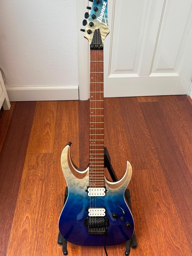 Ibanez RGA42HPTQM-BIG (Blue Iceberg Gradation), Ophalen, Zo goed als nieuw, Solid body, Ibanez