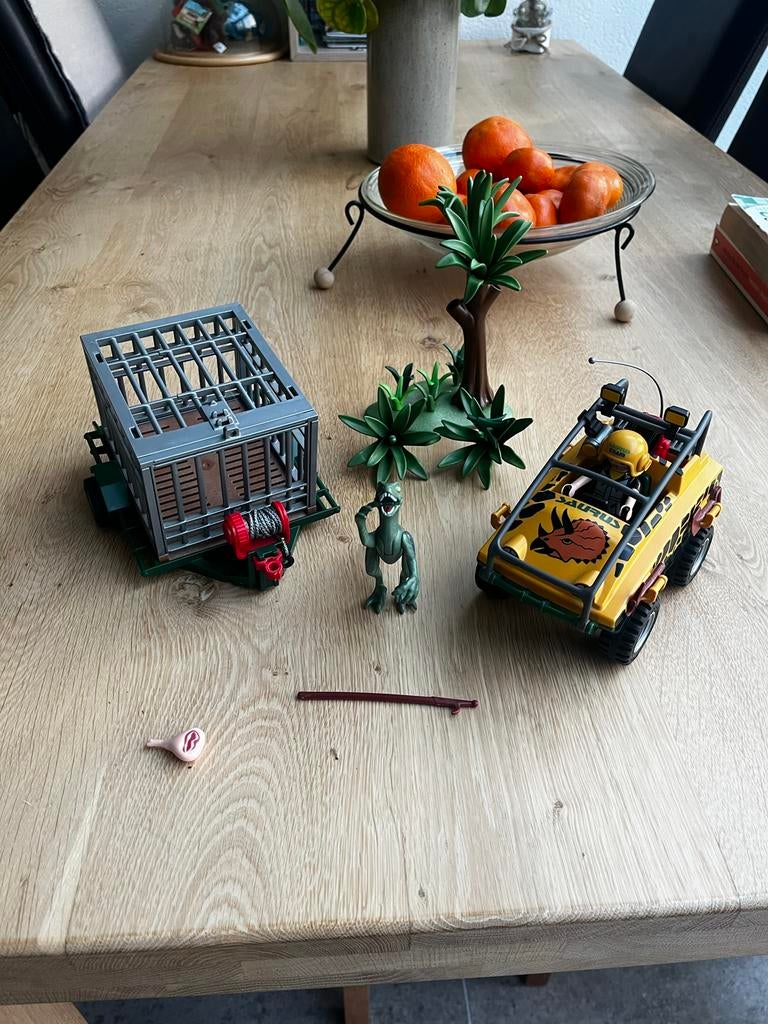 Playmobil 4175 Dinosaurus met terreinwagen en kooi, Ophalen of Verzenden, Gebruikt, Complete set