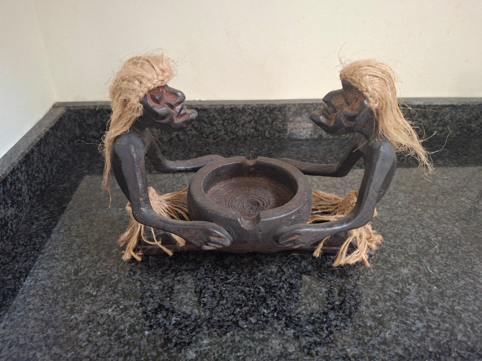 Vintage Tiki asbak / potje - Handgemaakt - Tribal art, Ophalen of Verzenden