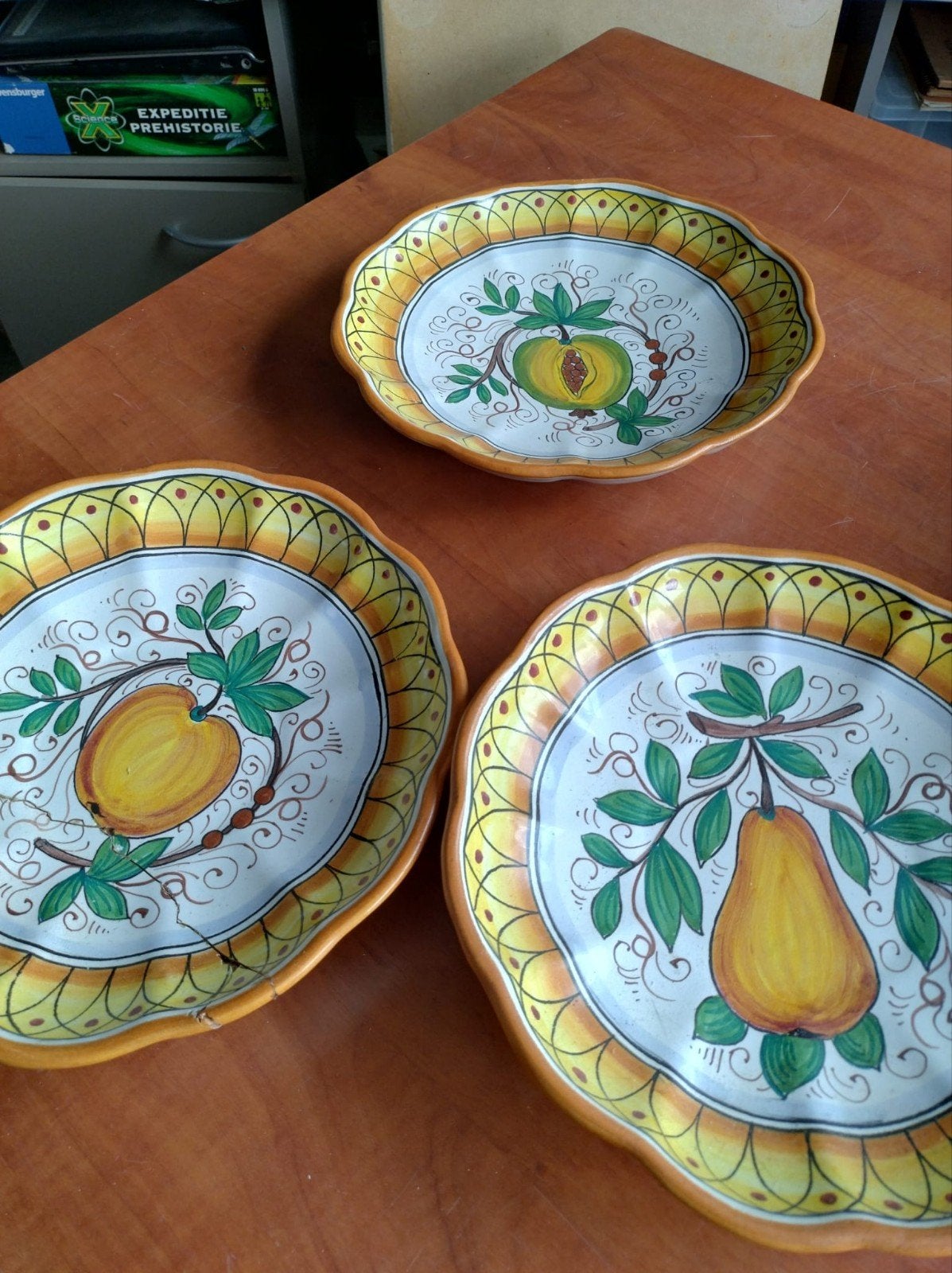 3 oude fruitborden. Zie foto's  is het antiek  bied maar., Ophalen of Verzenden